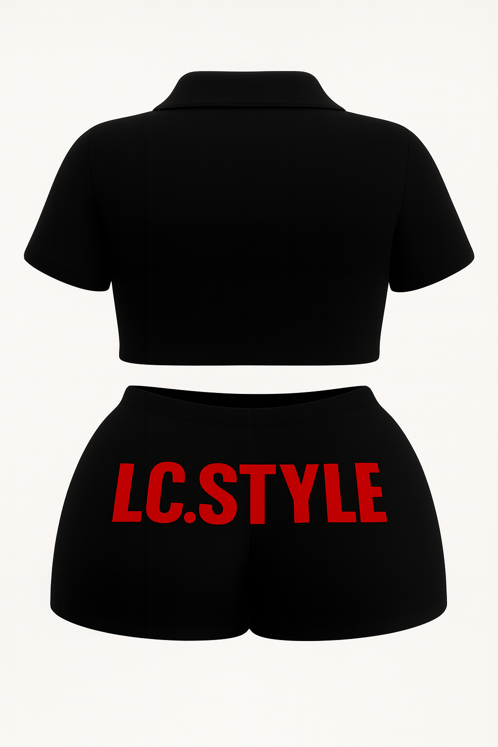 Black and Red Female LC. Style Bold Fit - Back view
